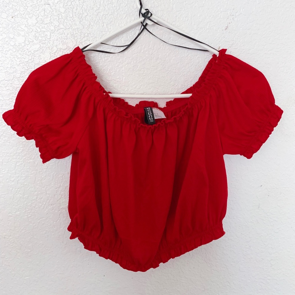 Red crop top